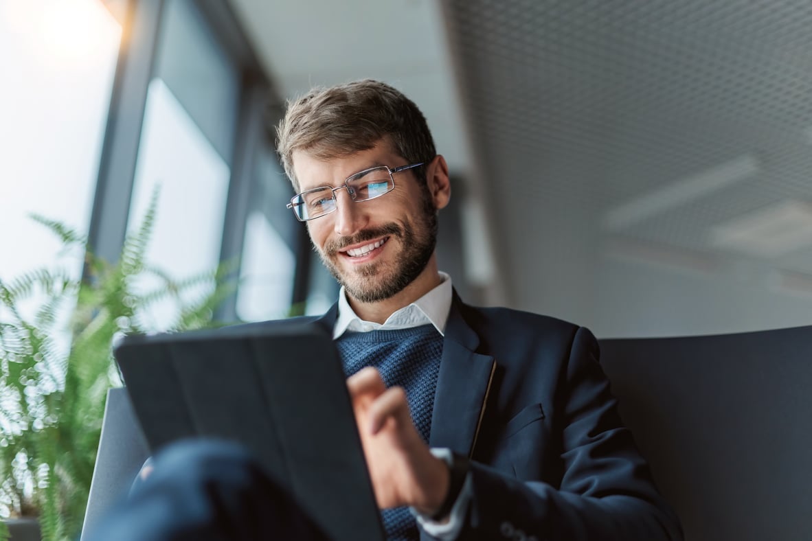 Business man on laptop